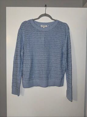 Banana Republic Light Blue Open Weave Crewneck Sweater